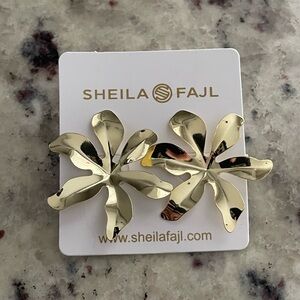 Sheila Fajl Large Trinity Gold Stud Earrings BRAND NEW w/ Tags